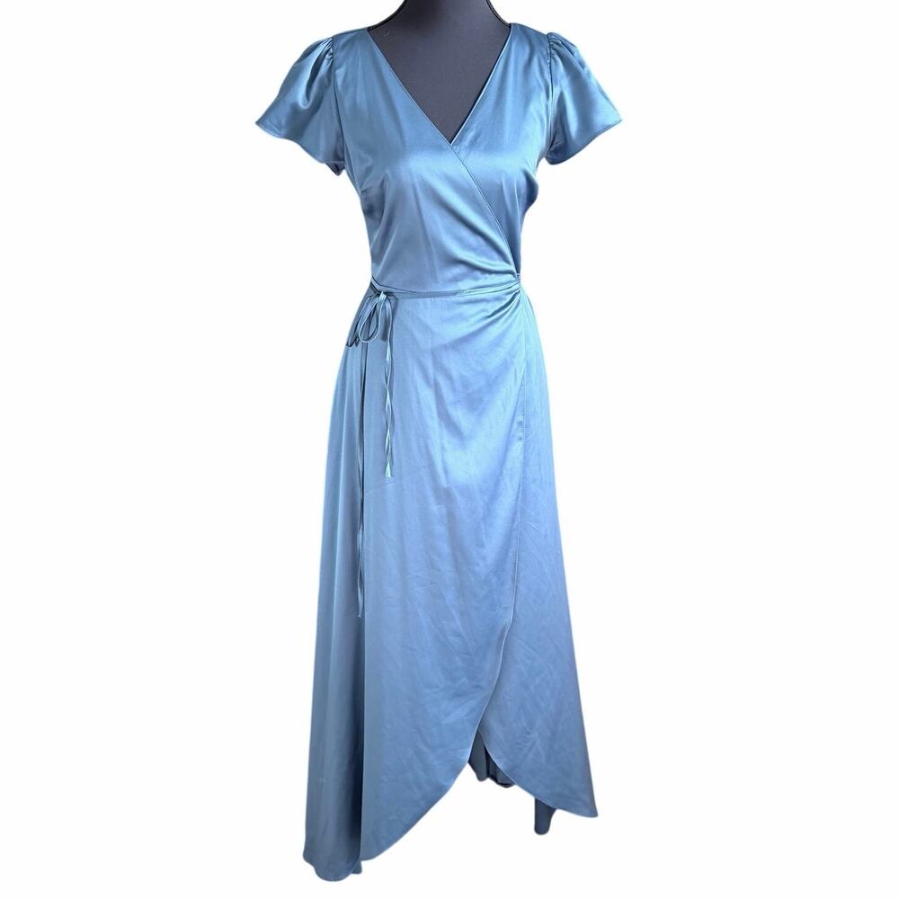 Baltic Born Light Blue Asymmetrical Wrap Dress